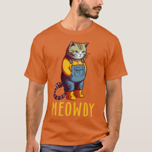 Funny Cat Farmer Meme Meow Howdy Meowdy 3 T-Shirt