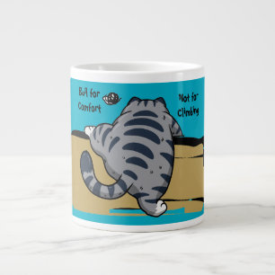 Funny Cat, Fat Cat, Funny Script Giant Coffee Mug
