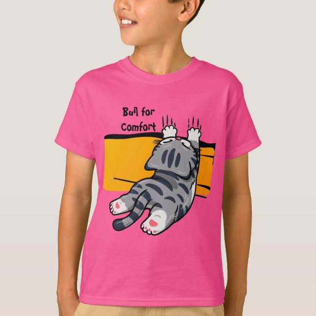 Funny Cat, Fat Cat, Funny Script, Modern Trendy  R T-Shirt (Front)