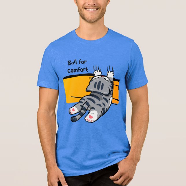 Funny Cat, Fat Cat, Funny Script, Modern Trendy  T Tri-Blend Shirt (Front)