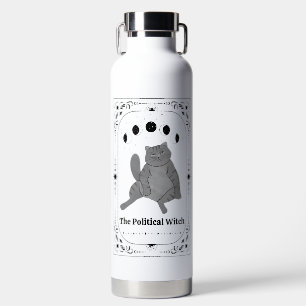 Funny Cat Feminist Political Tarot Customisable Water Bottle