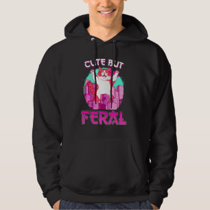 Funny Cat, Feral Girl Party Vacation Summer Hoodie
