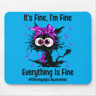 Funny Cat Fibromyalgia Awareness Fibro Warrior Mouse Pad