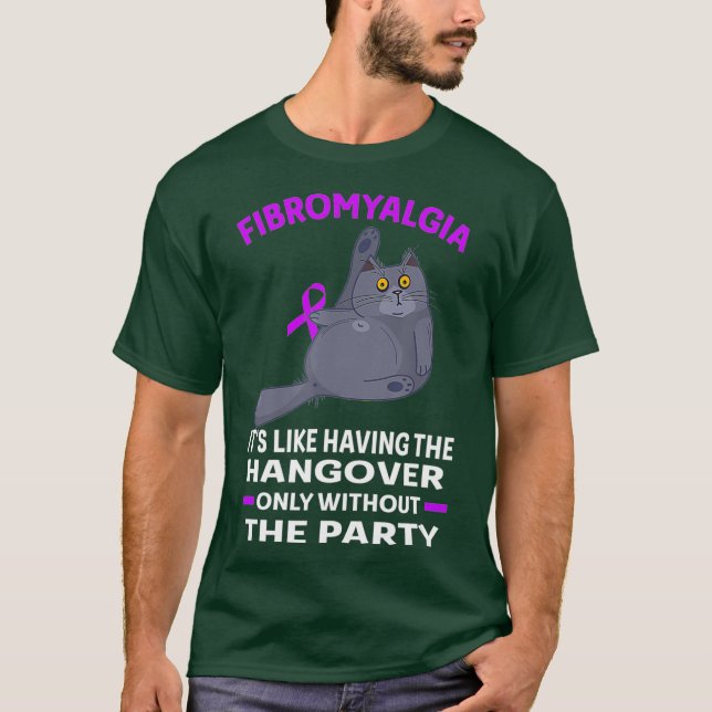 Funny Cat Fibromyalgia T-Shirt (Front)