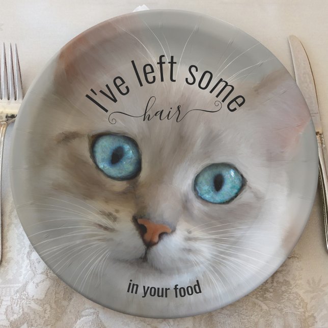 Funny Cat Fine Art Paper Plate (Creator Uploaded)