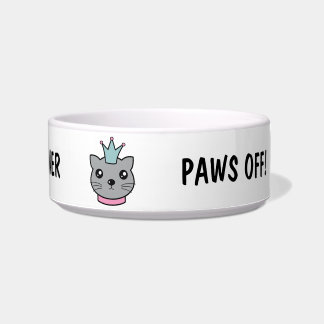 Funny Cat Food Bowl Custom Name