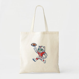 Funny Cat Football Player Tote Bag