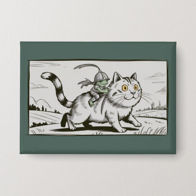 Funny Cat Frog Meme Mediaeval Vintage  (Front)
