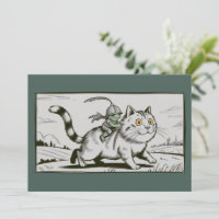 Funny Cat Frog Meme Mediaeval Vintage 