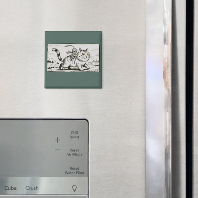 Funny Cat Frog Meme Mediaeval Vintage  Magnet (In Situ (Fridge))