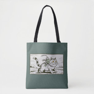 Funny Cat Frog Meme Mediaeval Vintage Tote Bag