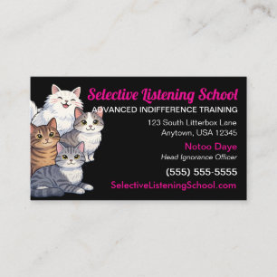 Funny Cat Gag Gift / Humor   Selective Listening Calling Card