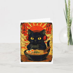 Funny Cat Gamer Men Anime Kawaii Gaming Headset Ca Card