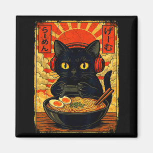 Funny Cat Gamer Men Anime Kawaii Gaming Headset Ca Magnet