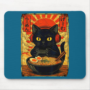 Funny Cat Gamer Men Anime Kawaii Gaming Headset Ca Mouse Pad