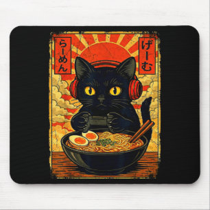 Funny Cat Gamer Men Anime Kawaii Gaming Headset Ca Mouse Pad