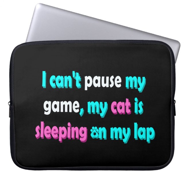 Funny Cat Gaming Laptop Sleeve (Front)