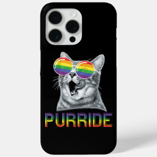 Funny Cat Gay Pride Rainbow Sunglasses LGBTQ  iPhone 15 Pro Max Case