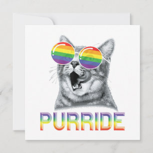 Funny Cat Gay Pride Rainbow Sunglasses LGBTQ Invitation