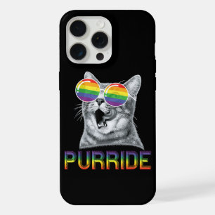 Funny Cat Gay Pride Rainbow Sunglasses LGBTQ iPhone 15 Pro Max Case