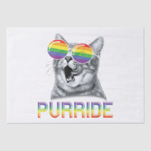 Funny Cat Gay Pride Rainbow Sunglasses LGBTQ Tissue Paper
