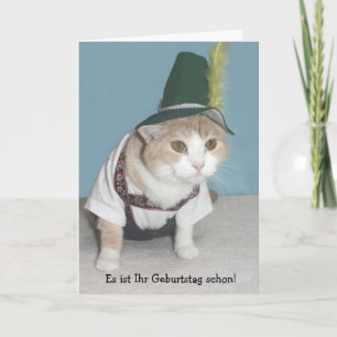 Funny Cat German Birthday Card