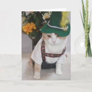 Funny Cat German Birthday Card