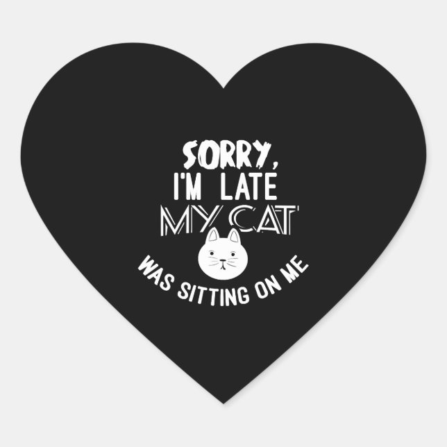 Funny cat gift heart sticker (Front)