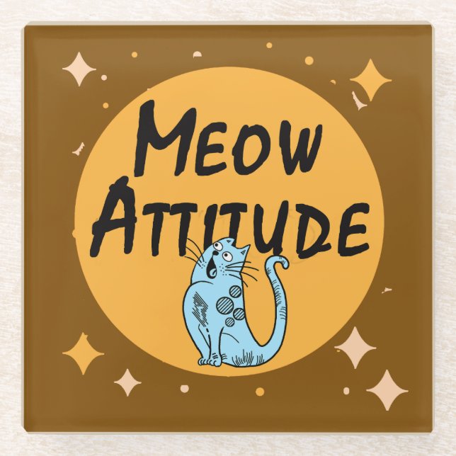 funny cat glass coaster (Front)