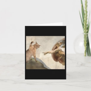 Funny Cat God Creation Of Adam Meme Jesus  Card