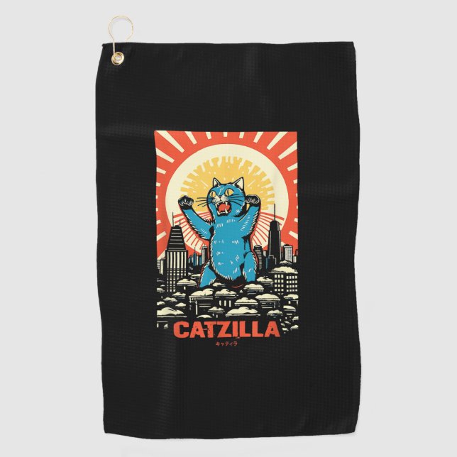 Funny Cat Golf Towel (Front)