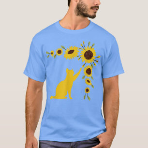 Funny Cat Graphic For Kitten And Sunflower Lovers T-Shirt