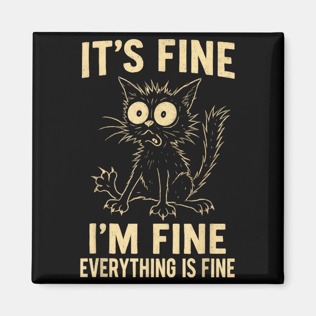 Funny Cat Graphic Tee Men Women Kids Weird Crazy M Magnet (Front)