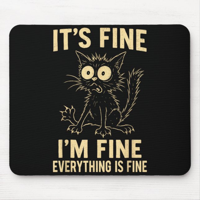 Funny Cat Graphic Tee Men Women Kids Weird Crazy M Mouse Pad (Front)