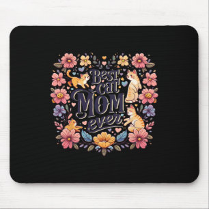 Funny Cat Graphic Women Mother Cat Kitten Best Cat Mouse Pad