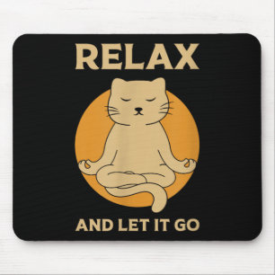 Funny Cat Graphic Yoga Zen Meditation  Mouse Pad