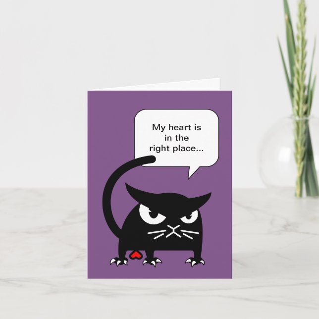 Funny Cat Greeting Cards | Badd Gato Valentine (Front)