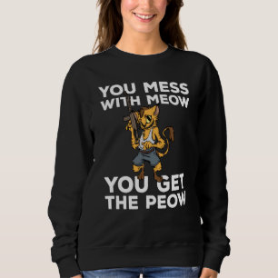 Funny Cat Gun Lover Rifle Armed Kitty 2nd Amendmen Sweatshirt
