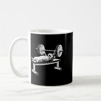 Funny Cat Gym Workout Bench Press Cat Meme Coffee Mug