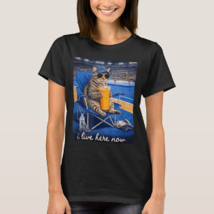 Funny Cat Gymnastic I Live Here Now T-Shirt