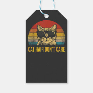 Funny Cat Hair Don't Care for Cat Lovers Gift Tags