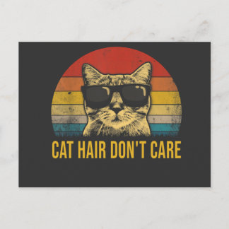 Funny Cat Hair Don't Care for Cat Lovers Postcard