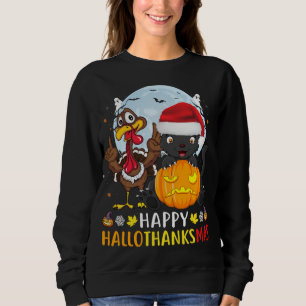 Funny Cat Halloween And Merry Christmas Happy Hall Sweatshirt