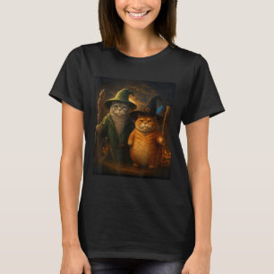 Funny Cat Halloween Cat Meme Wizard Cat Weird Cute T-Shirt