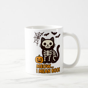 Funny Cat Halloween Costume Meow I Mean Boo Men Wo Coffee Mug