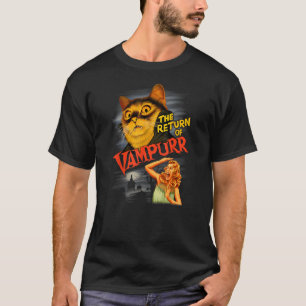Funny Cat Halloween Night of the Vampurr Cat Vampi T-Shirt