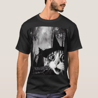 Funny Cat Halloween Spooky Cat Selfie and Witches T-Shirt