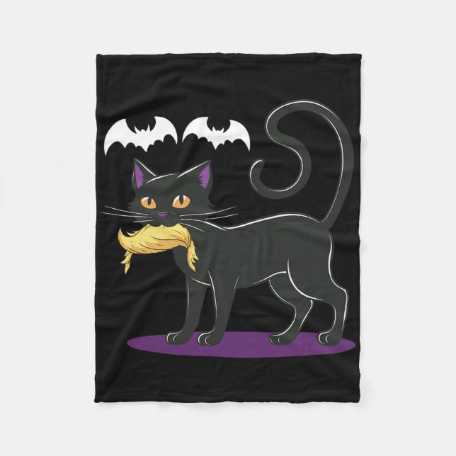Funny Cat Halloween Voting Election Usa  Fleece Blanket (Front)