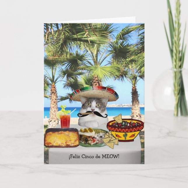 Funny Cat Happy Cinco de Mayo Card (Front)
