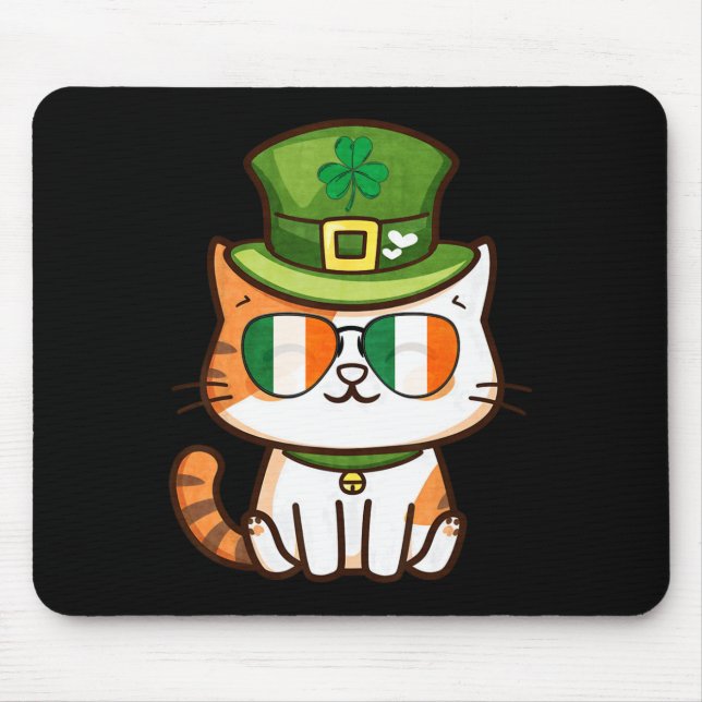 Funny Cat Happy St Patricks Day  Mouse Pad (Front)